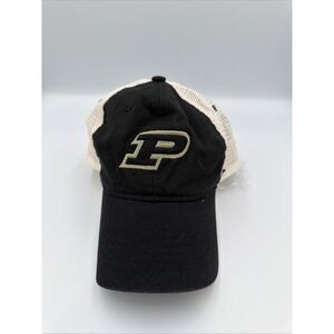 PURDUE BOILERMAKERS NCAA ZEPHYR UNIVERSITY BLACK TRUCKER Motion P CAP HAT